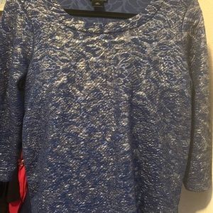Ann Taylor Naby blue and gold shimmer top
